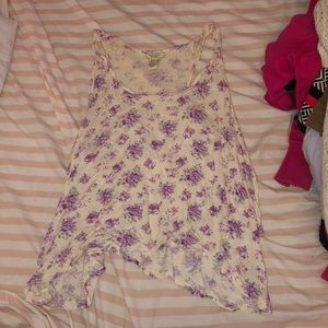 White Floral Tank Top